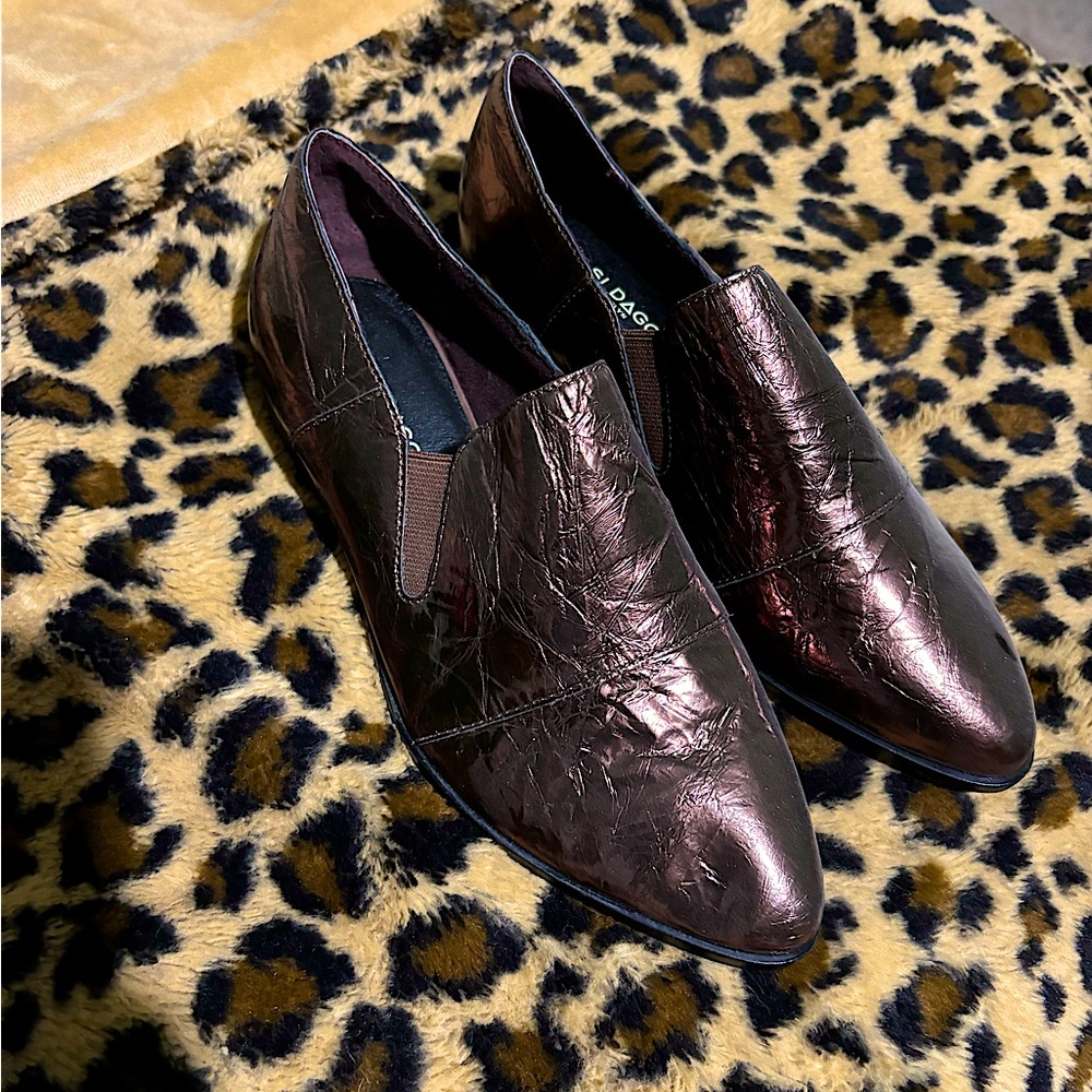 Kelsi Dagger Brooklyn Crinkled Metallic Copper Shoes
